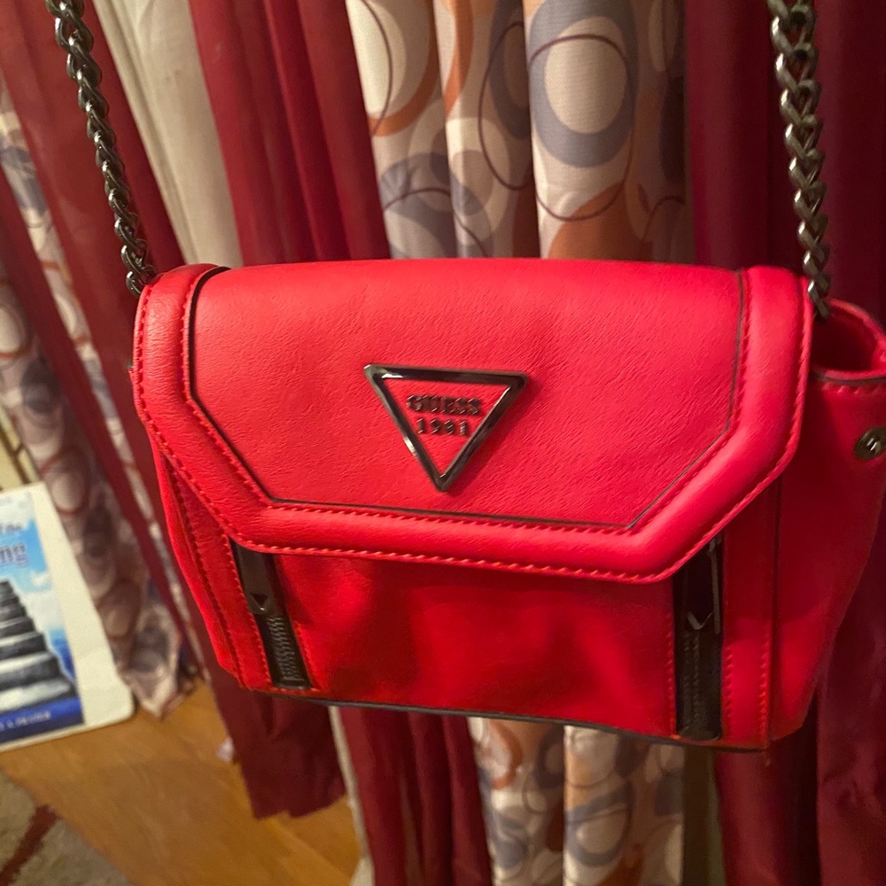 Red Guess Crossbody Purse